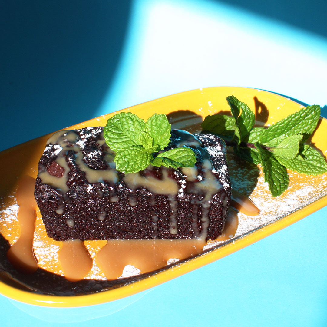 Chocolate brownie from Community Burgers